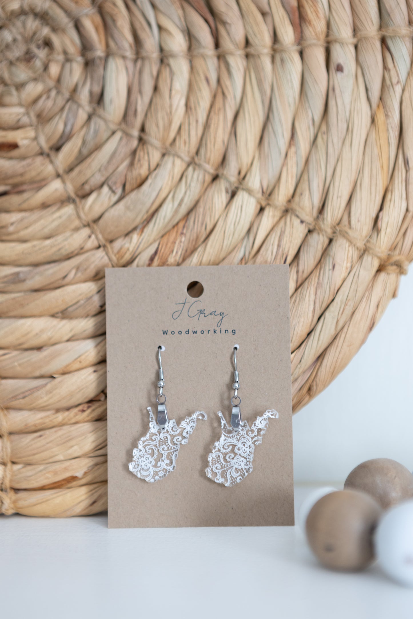 WV White Lace Earrings